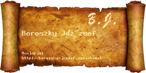 Bereszky József névjegykártya